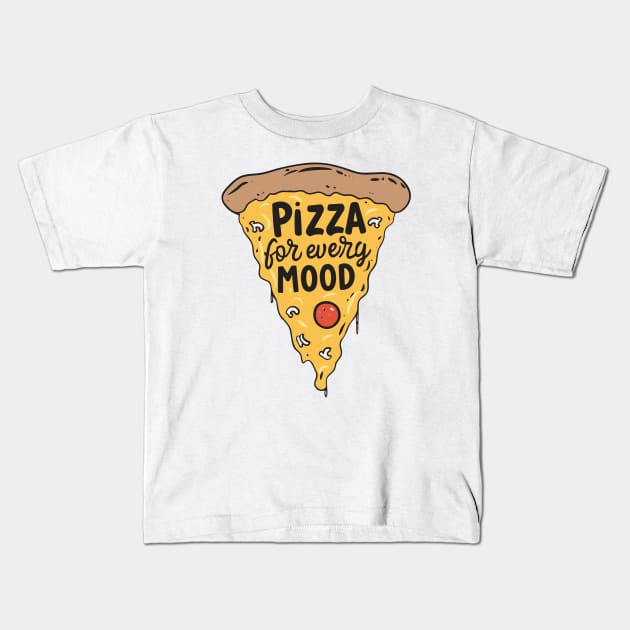 Food Pizza Slice for Every Mood Kids T-Shirt by Art-Jiyuu